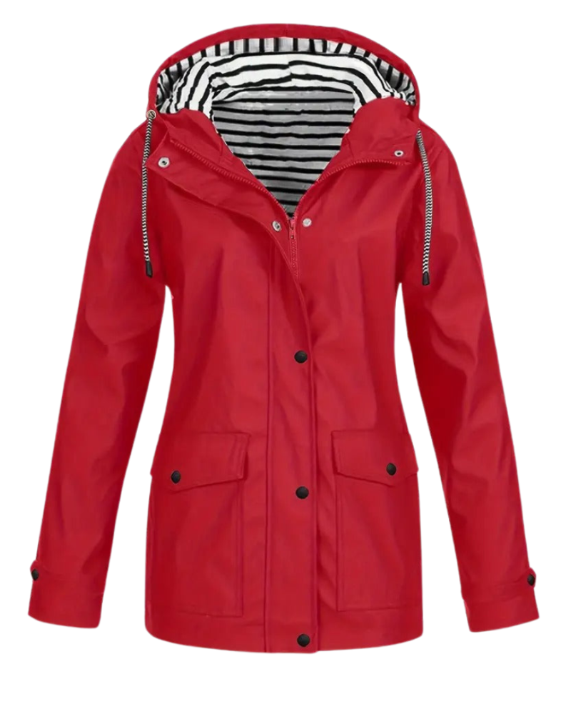 Olivia – Striped Lined Rain Jacket