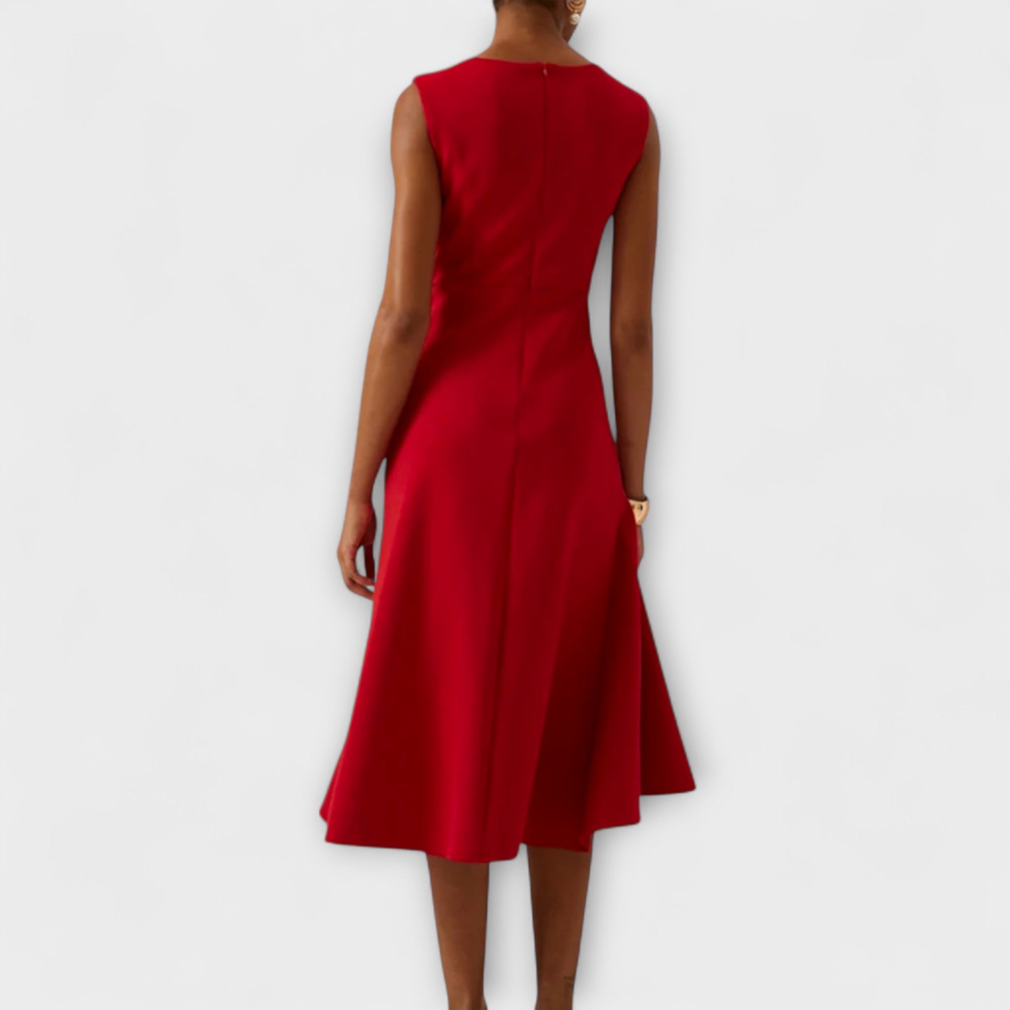 Julia - Asymmetrical Draped Midi Dress