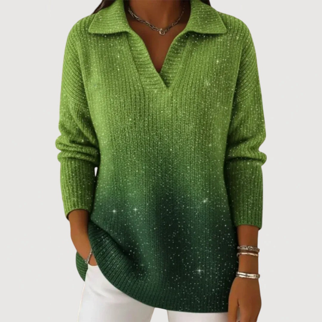 Brianna | Sparkle Knit Polo Jumper