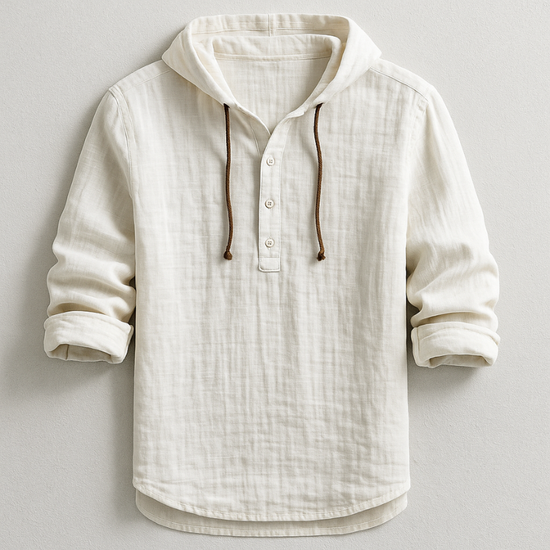 Arden™ | Linen Hooded Button Shirt