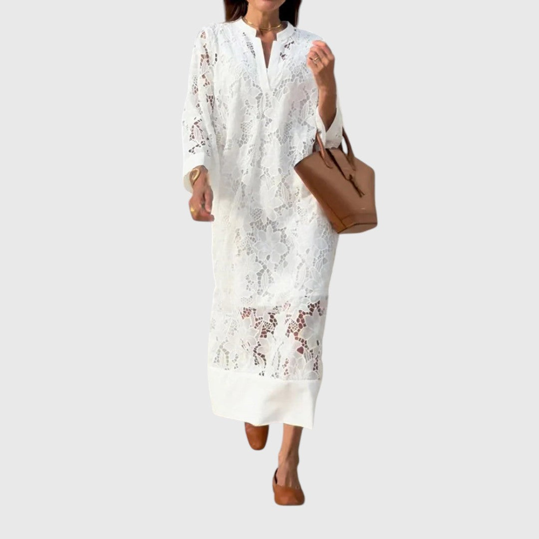 Emily - Dahlia Embroidered Midi Dress