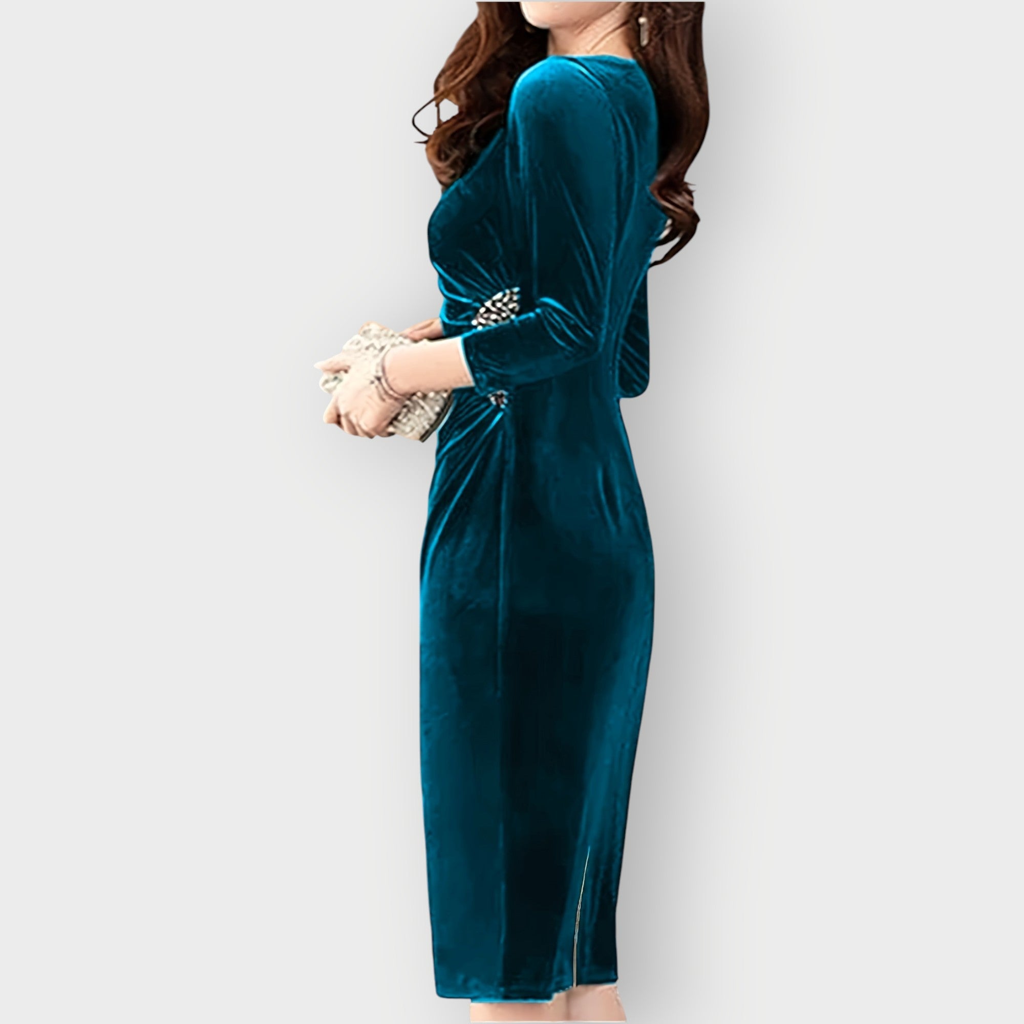 Gaia | Elegant Sculpted Velvet Dress
