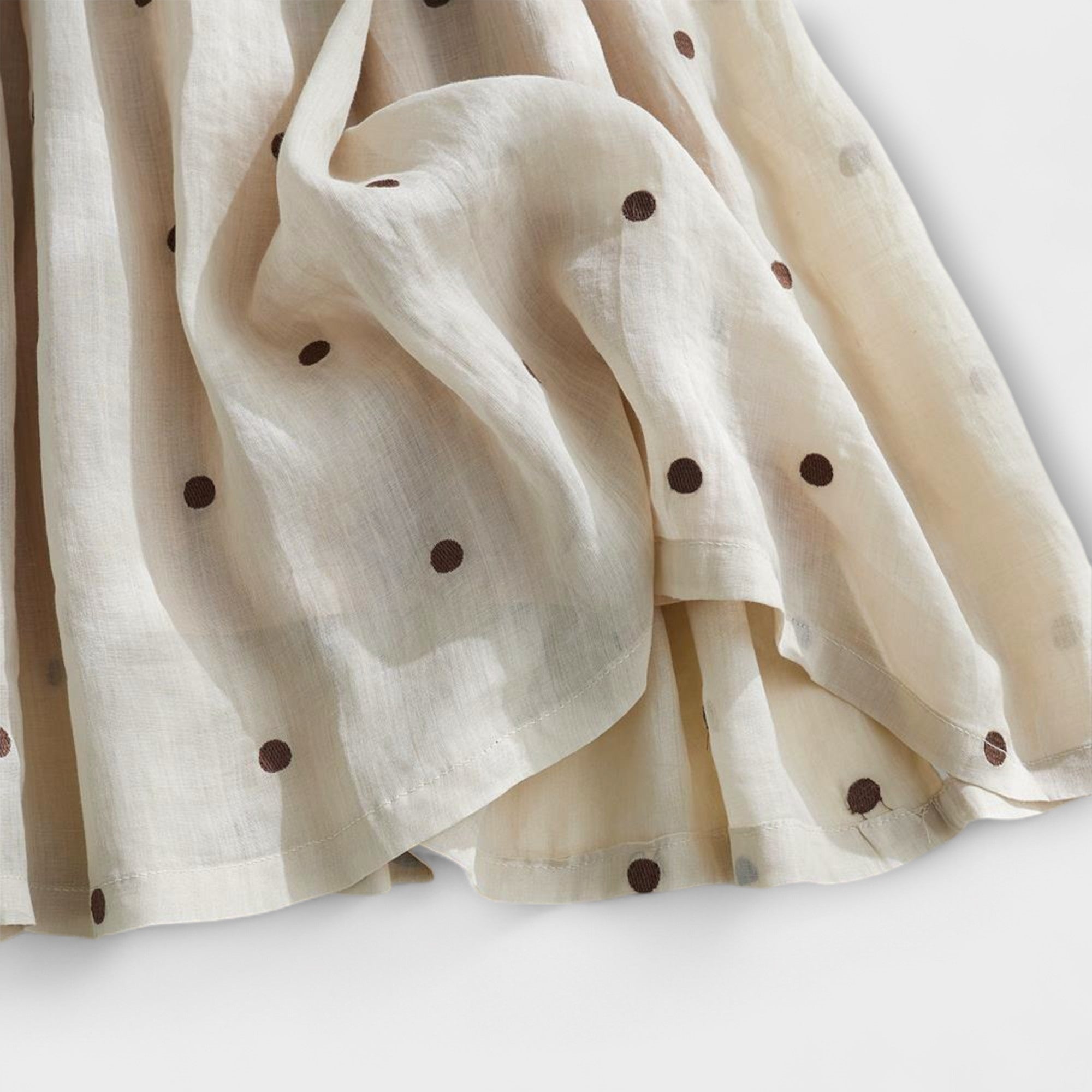 Playful Polka Dot Maxi Skirt Made of Cotton-Linen