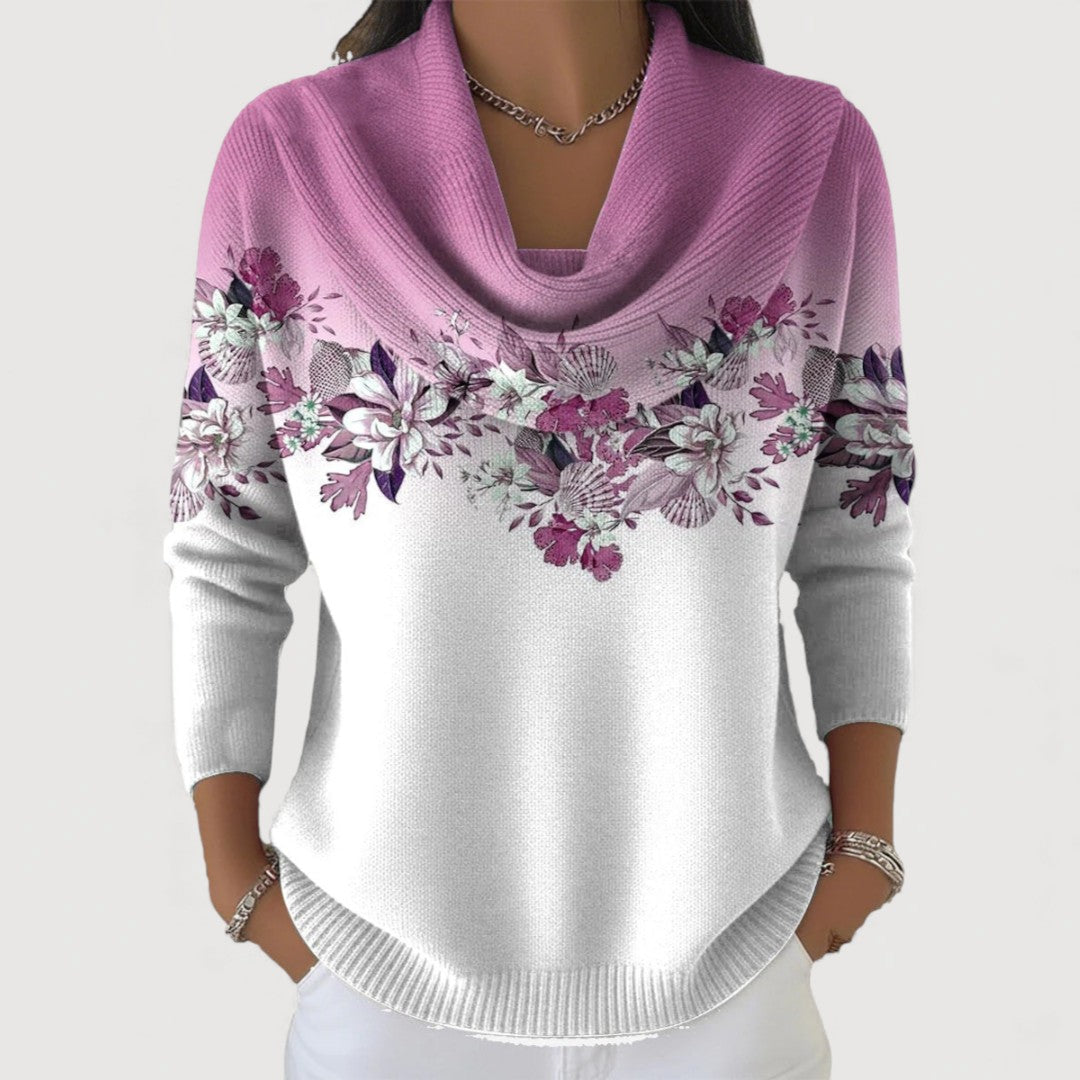 Alora | Floral Cowl Neck Jumper