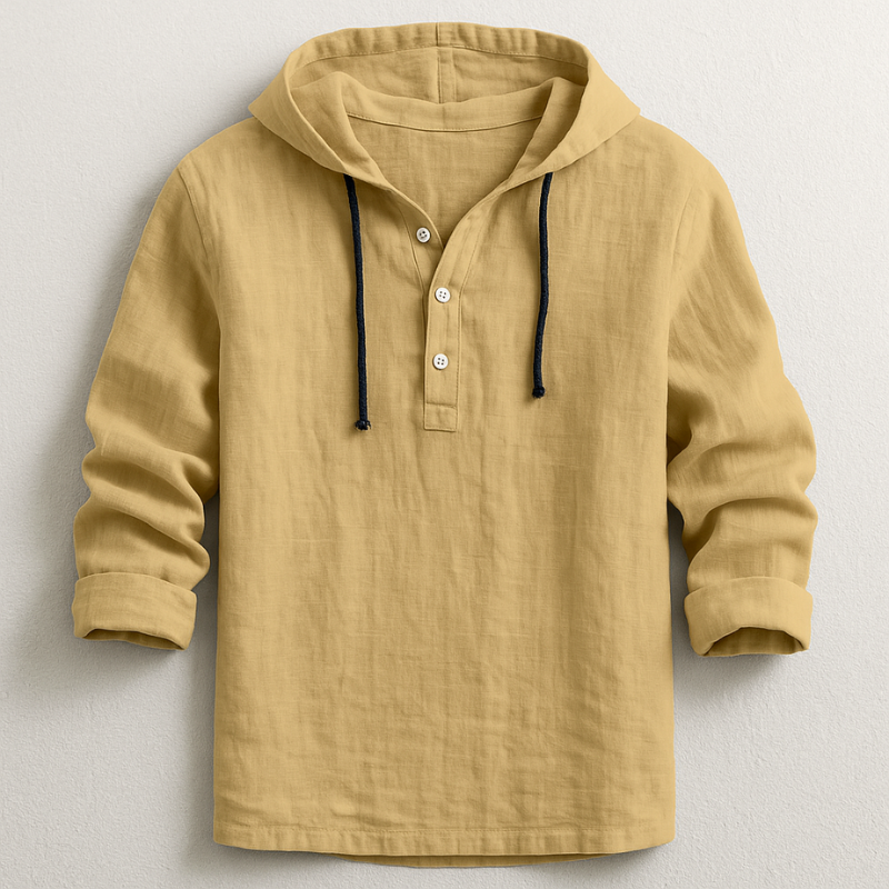 Arden™ | Linen Hooded Button Shirt