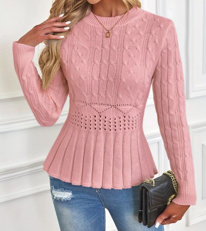 Alessia™ | Elegant Peplum Knit Sweater