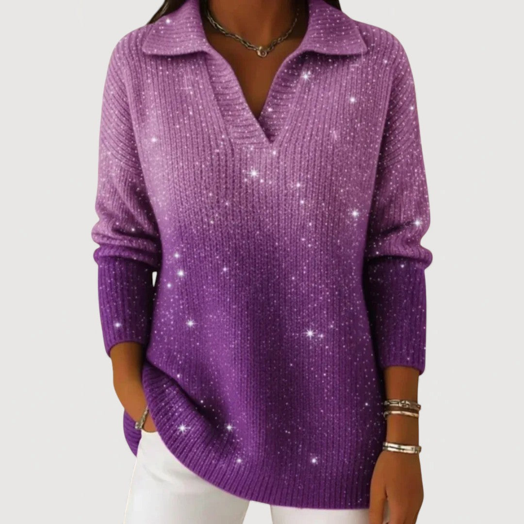 Brianna | Sparkle Knit Polo Jumper