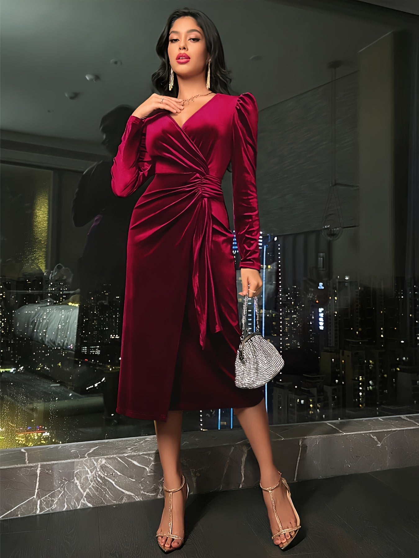 Seraphina | Velvet Wrap Dress