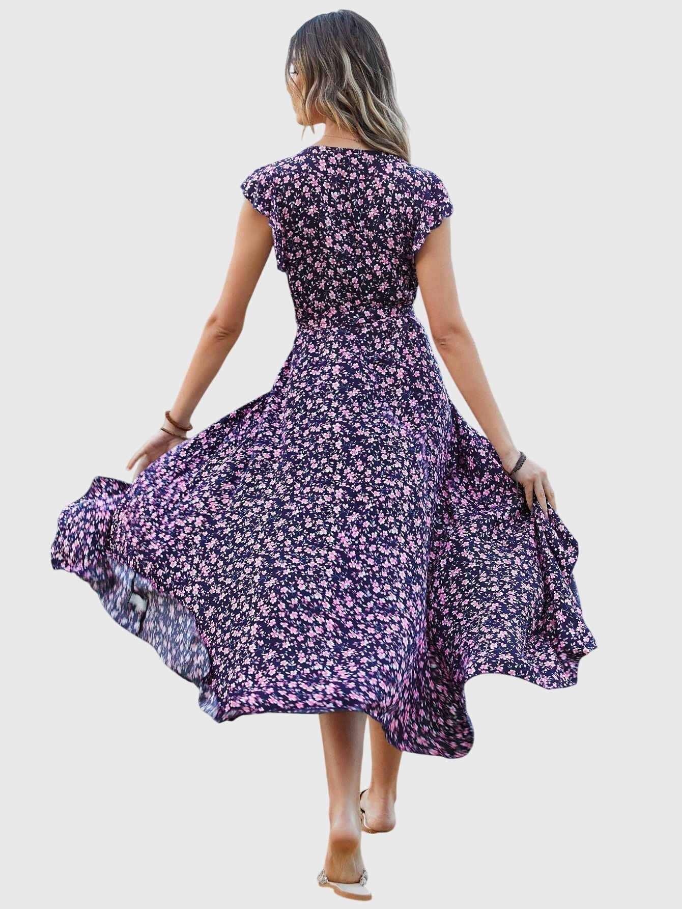 Adele - Sleeveless Floral Dress