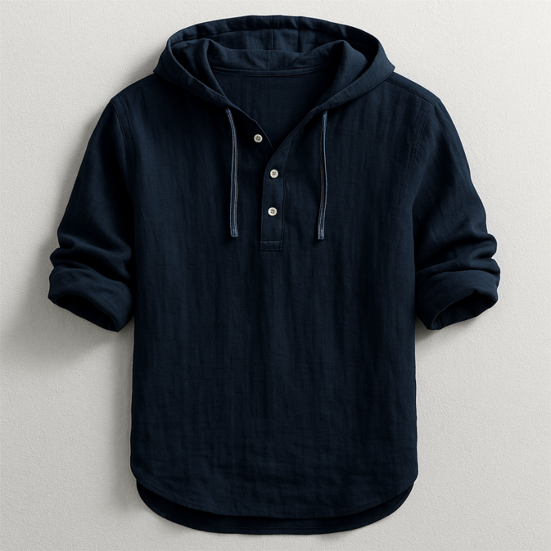 Arden™ | Linen Hooded Button Shirt