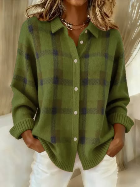 Elowen™ | Classic Winter Plaid Blouse