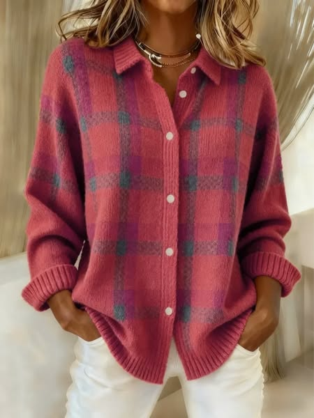 Elowen™ | Classic Winter Plaid Blouse