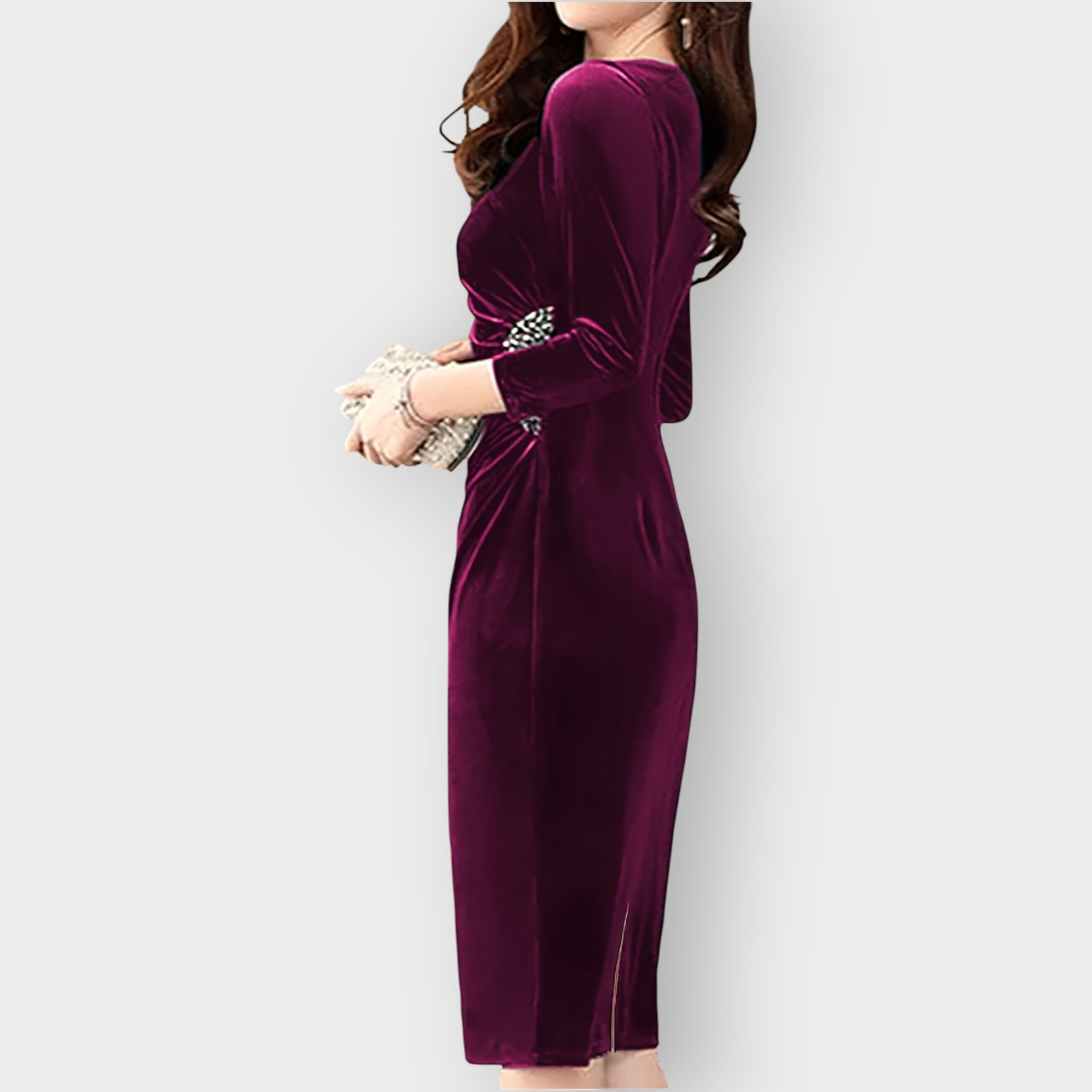 Gaia | Elegant Sculpted Velvet Dress