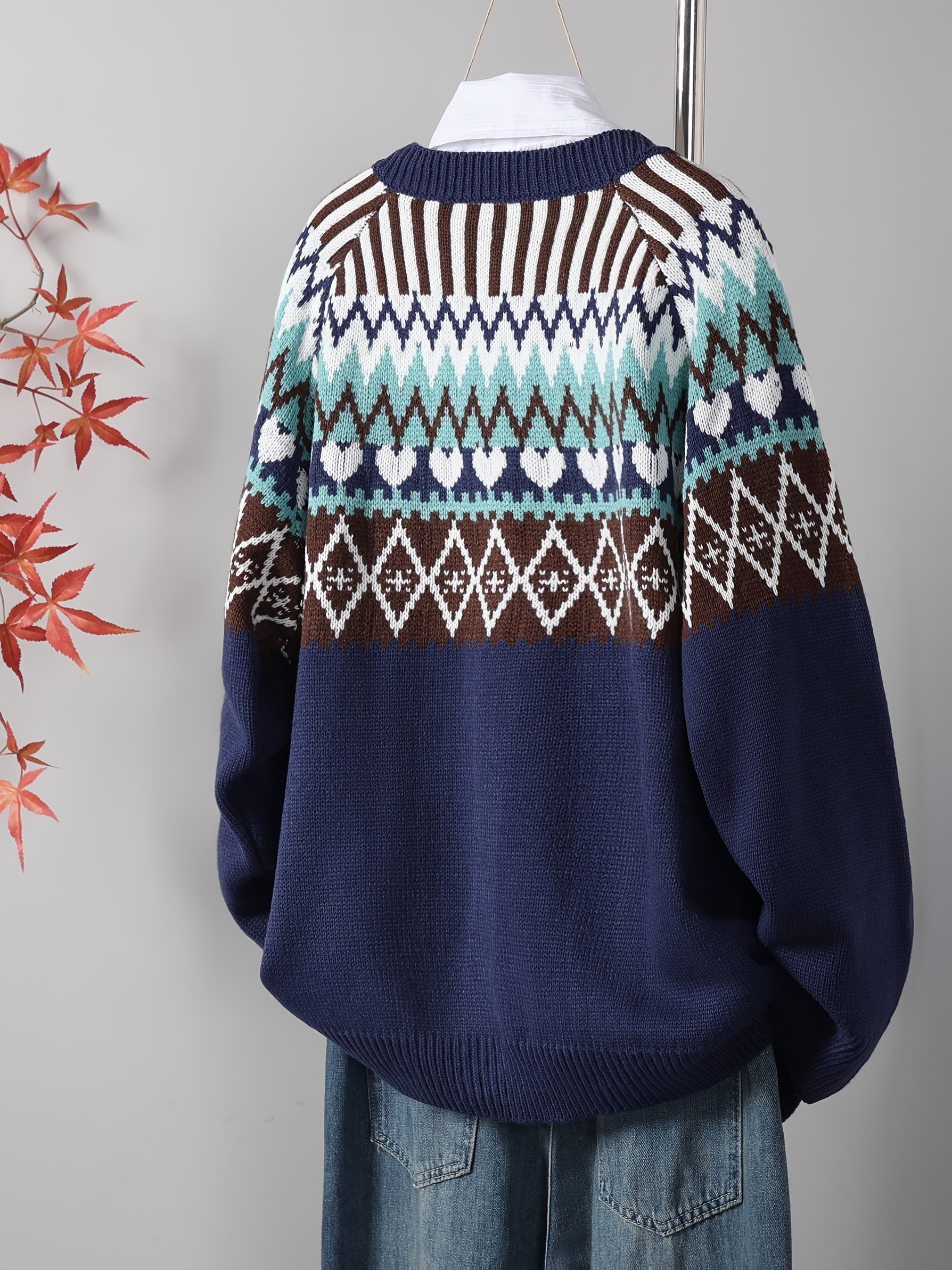 Elle | Classic Knit Cardigan with Pattern