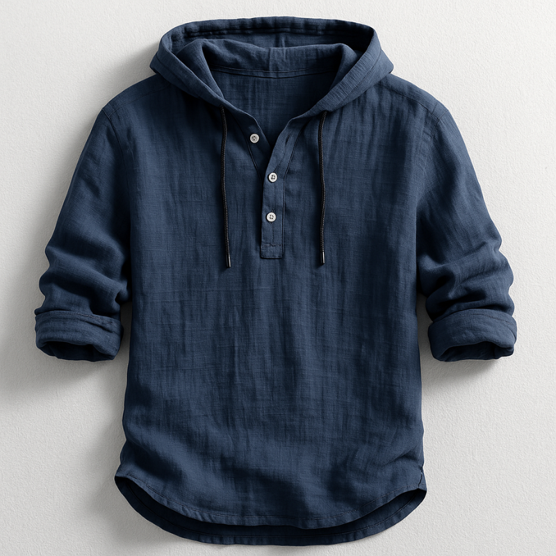 Arden™ | Linen Hooded Button Shirt