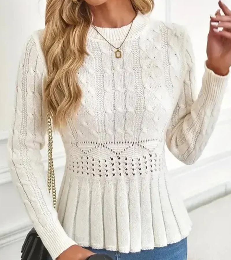 Alessia™ | Elegant Peplum Knit Sweater