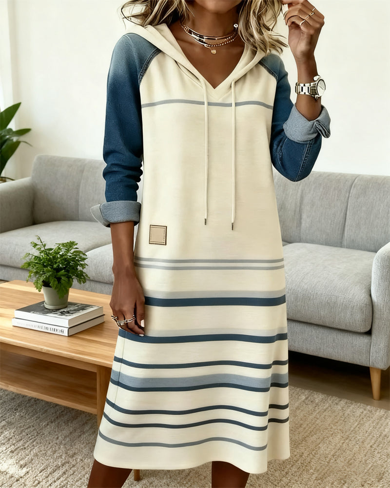 Marise | Striped Knit Hoodie Dress