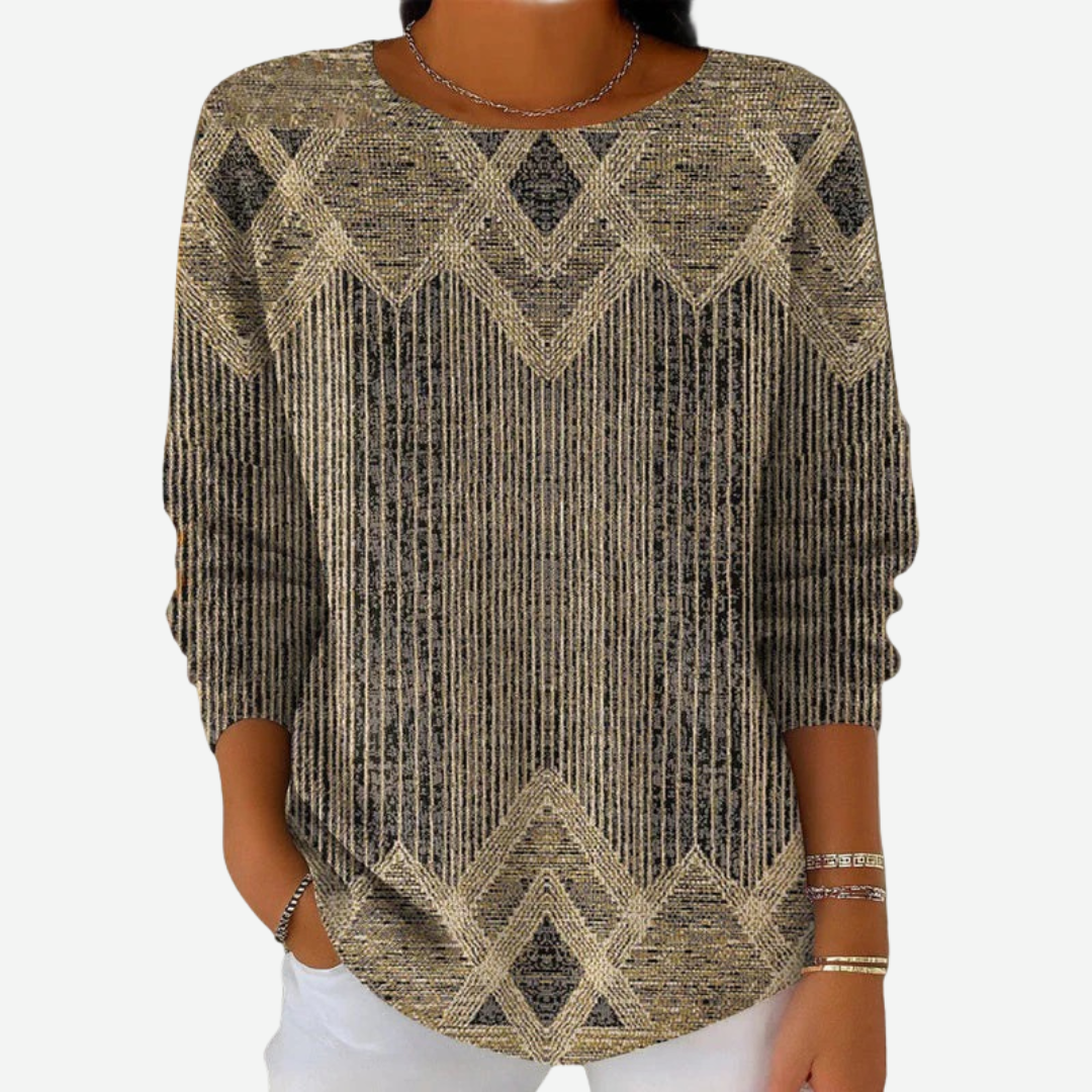 Elowen™ | Geometric Luxe Knit Sweater