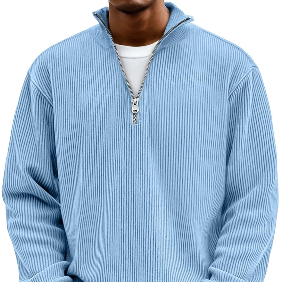 Calix | Premium Ribbed Half-Zip Cotton Sweater