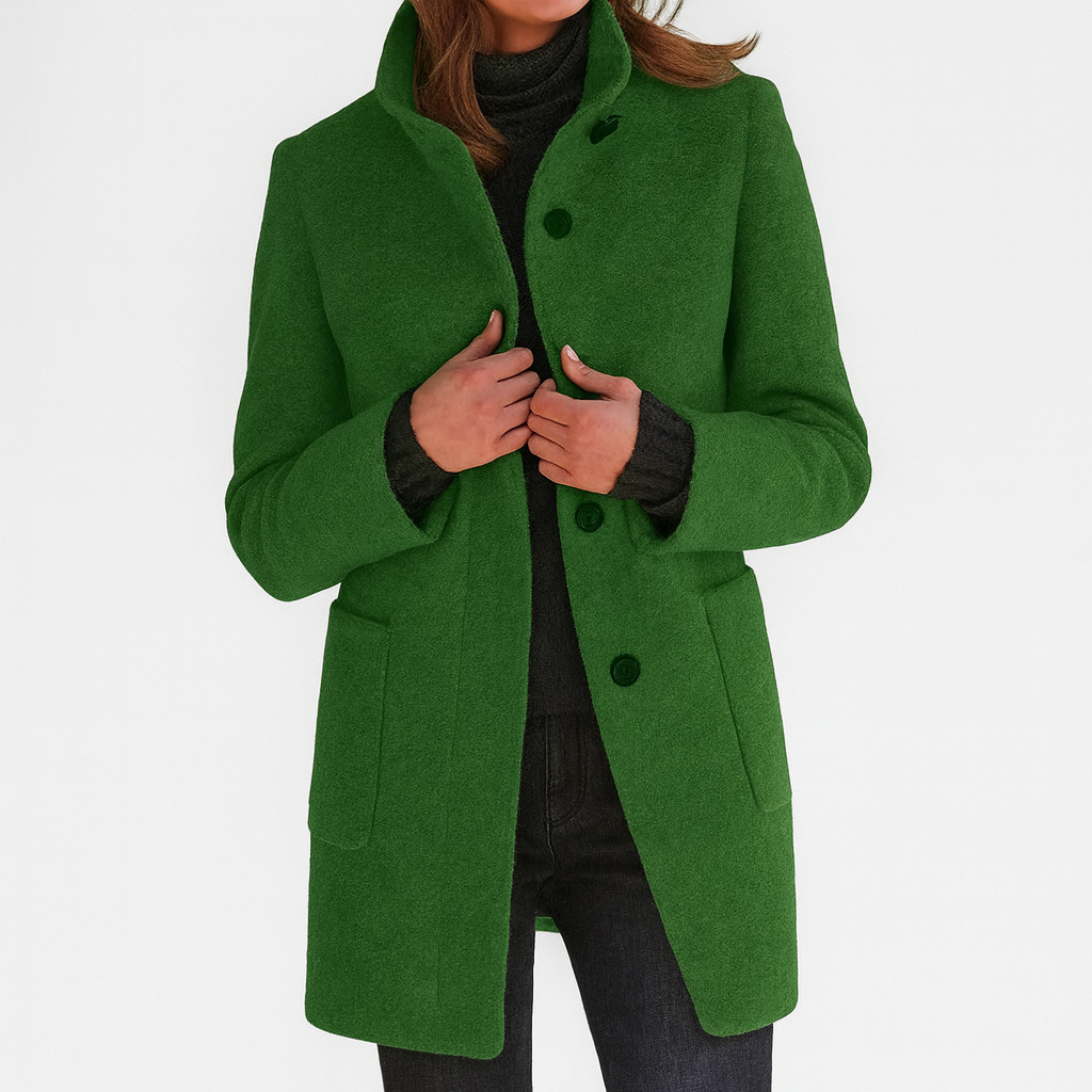 Freya™ | High-Collar Wool Blend Winter Coat