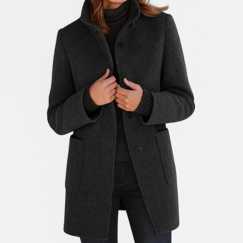 Freya™ | High-Collar Wool Blend Winter Coat
