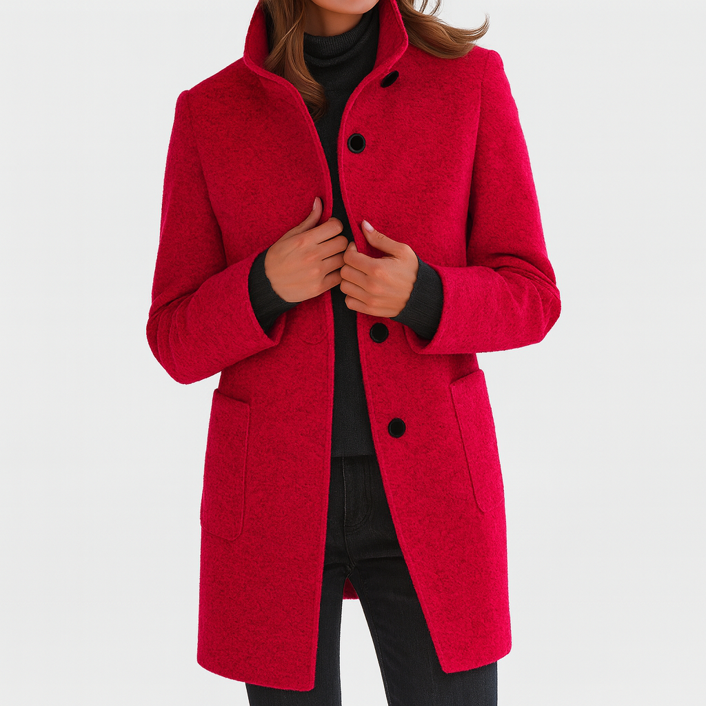 Freya™ | High-Collar Wool Blend Winter Coat