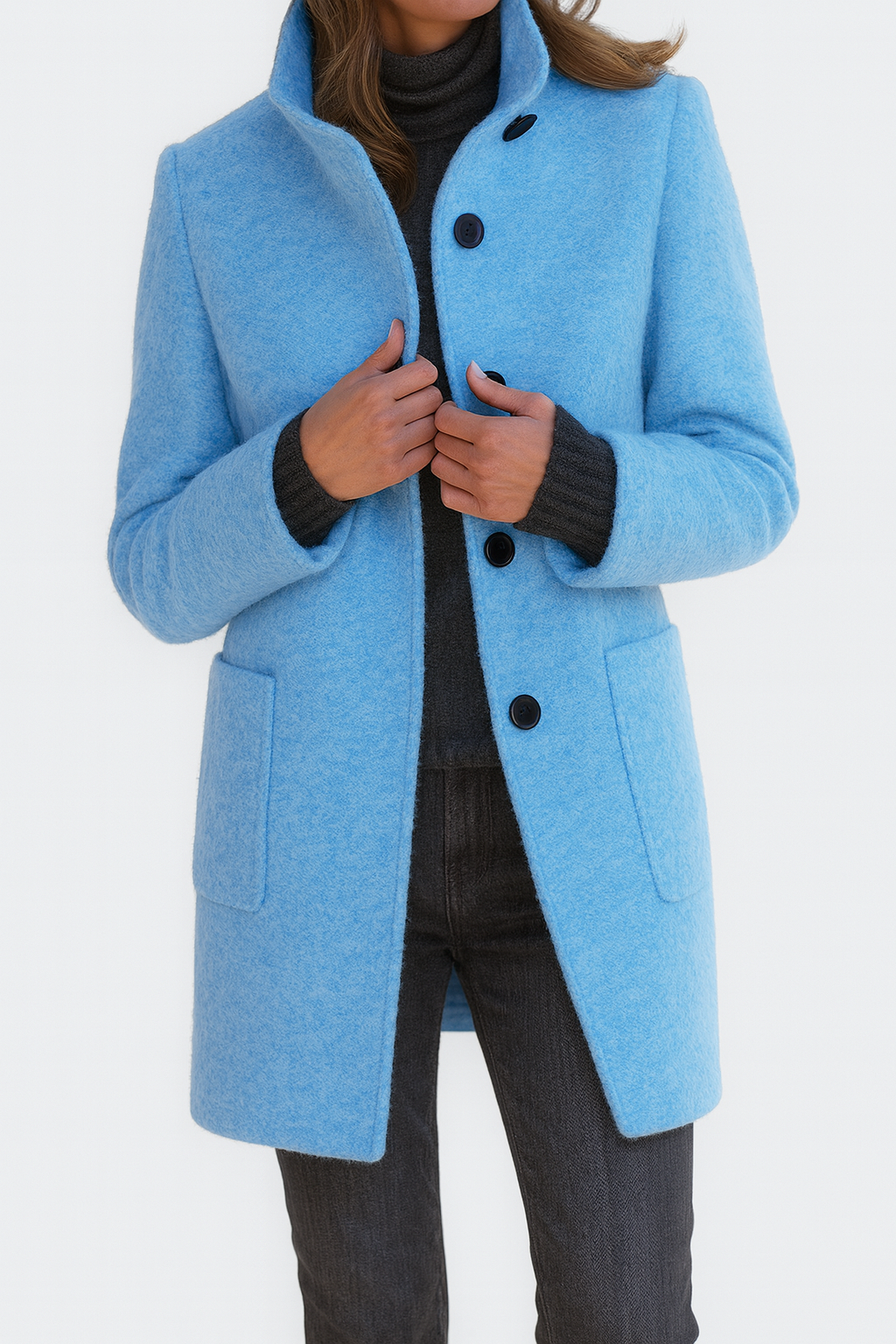 Freya™ | High-Collar Wool Blend Winter Coat