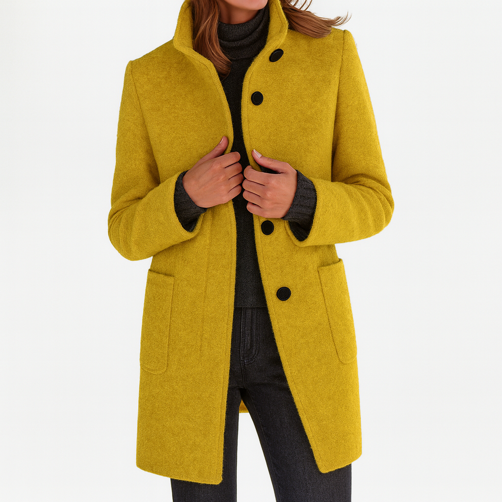 Freya™ | High-Collar Wool Blend Winter Coat