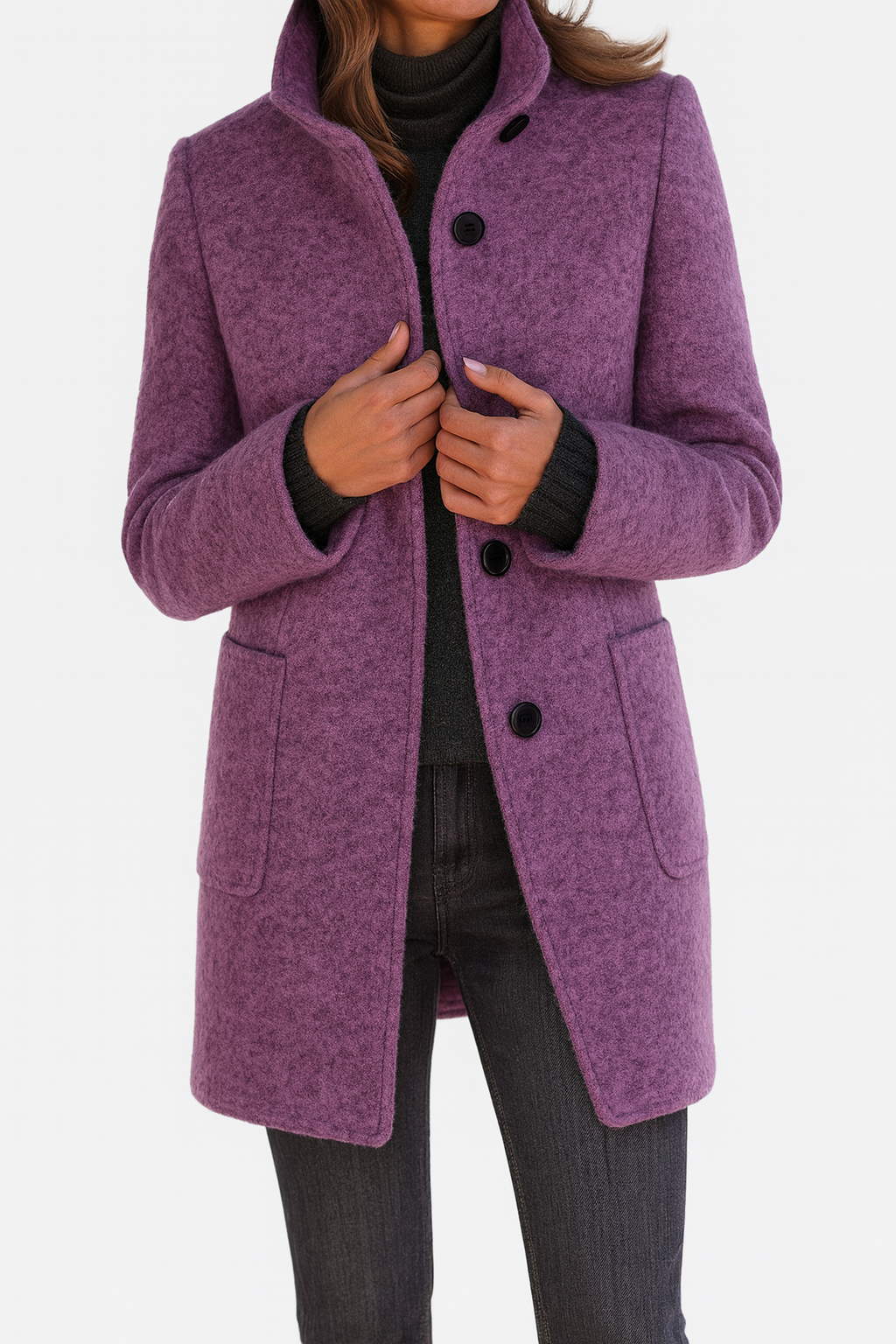 Freya™ | High-Collar Wool Blend Winter Coat