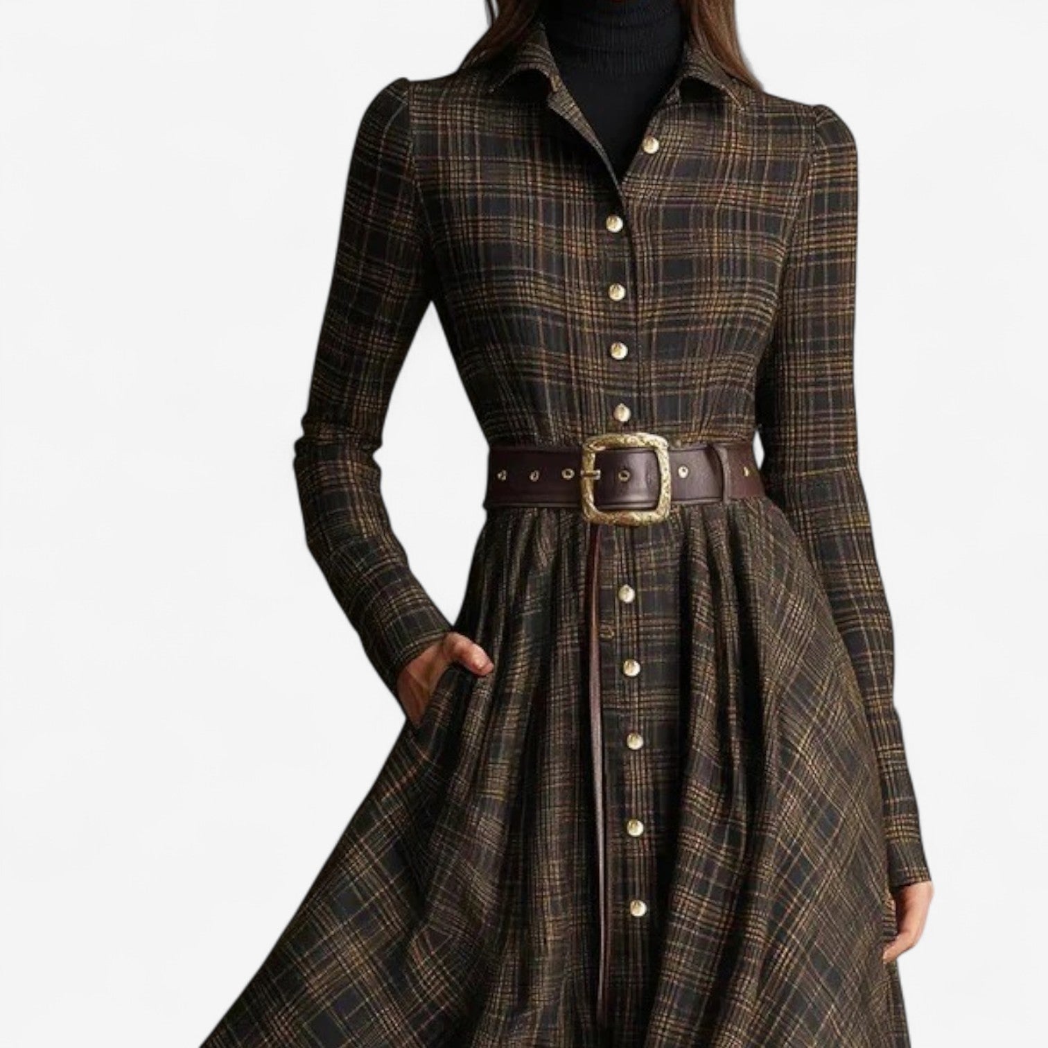 Sara™ | Timeless Tartan Maxi Dress