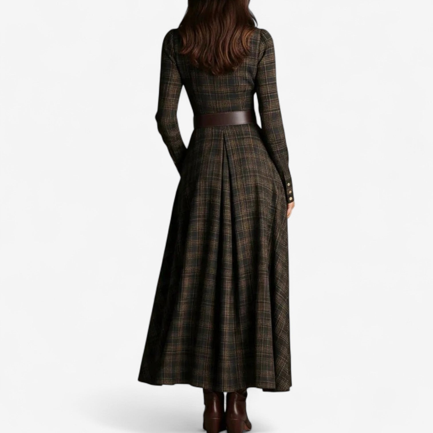 Sara™ | Timeless Tartan Maxi Dress