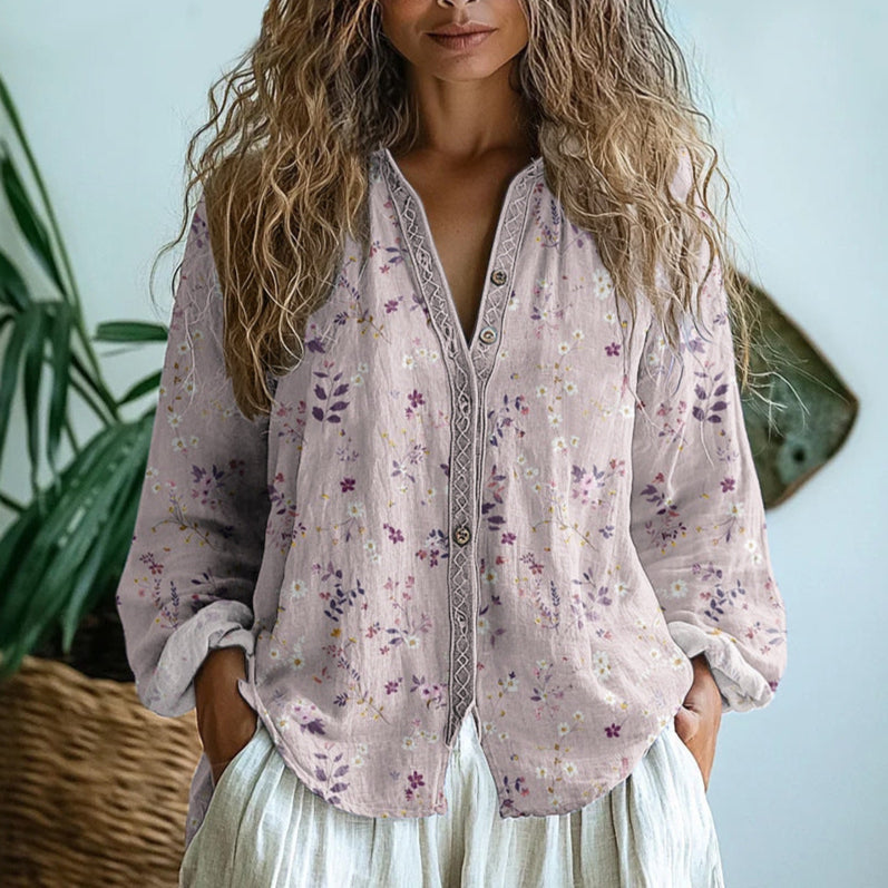 Aodhán – Vintage Leaf Print Blouse