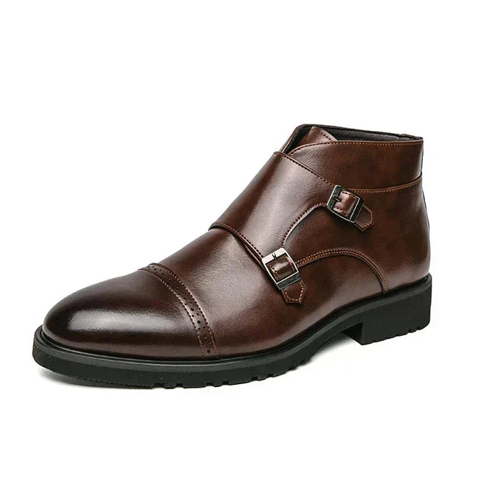 Darell | Double Monk Strap Orthopaedic Leather Boots