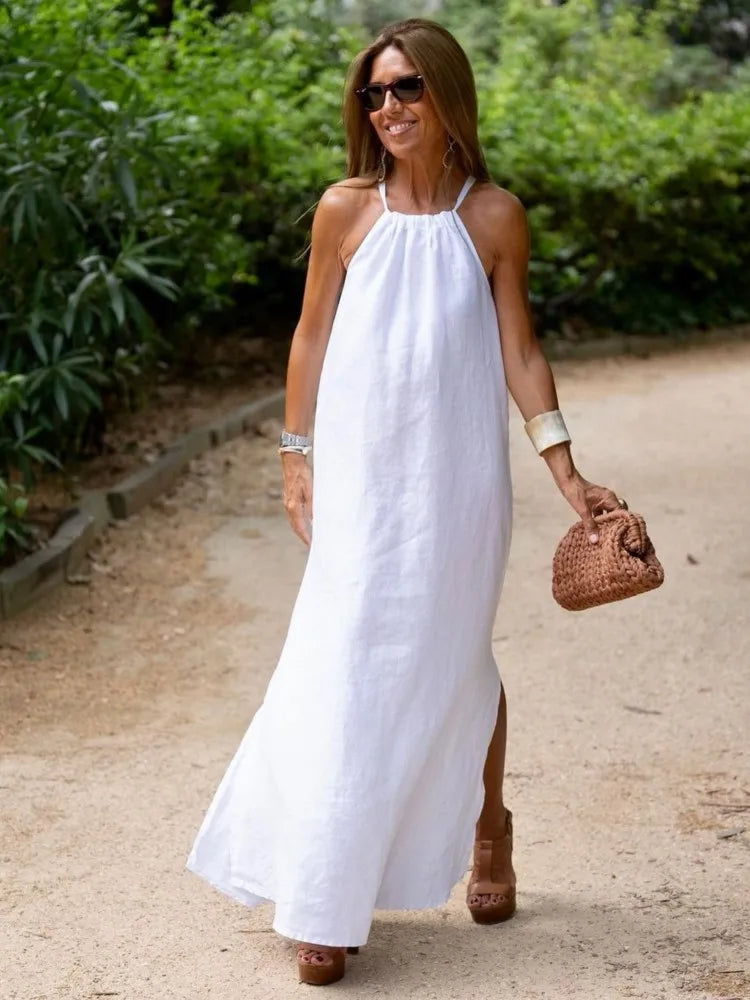 Georgina - Long Halter Dress