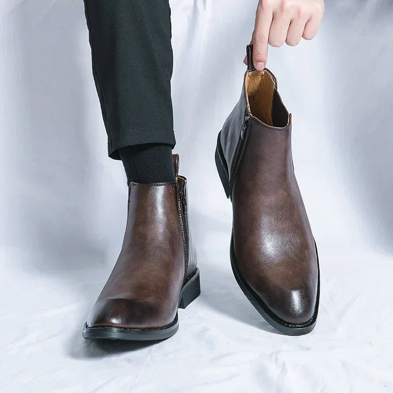 Cooper | Zippered Orthopaedic Leather Chelsea Boots