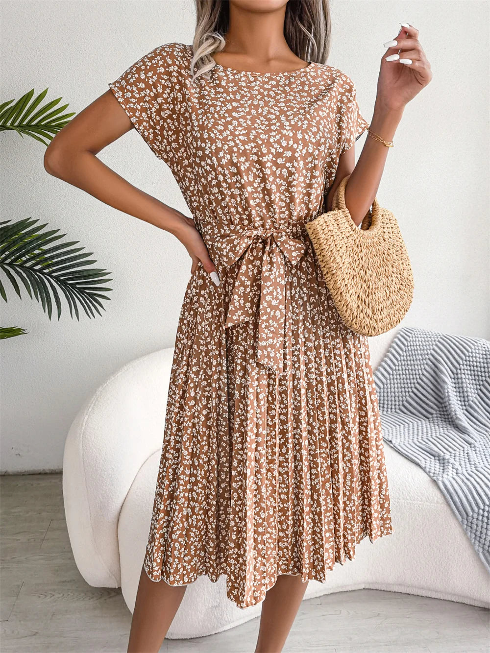 Zoe - Floral Print Wrap Midi Dress