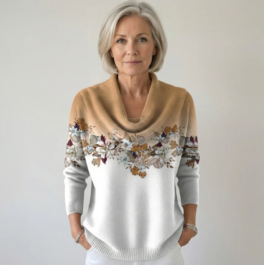 Alora | Floral Cowl Neck Jumper