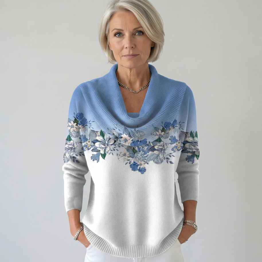 Alora | Floral Cowl Neck Jumper