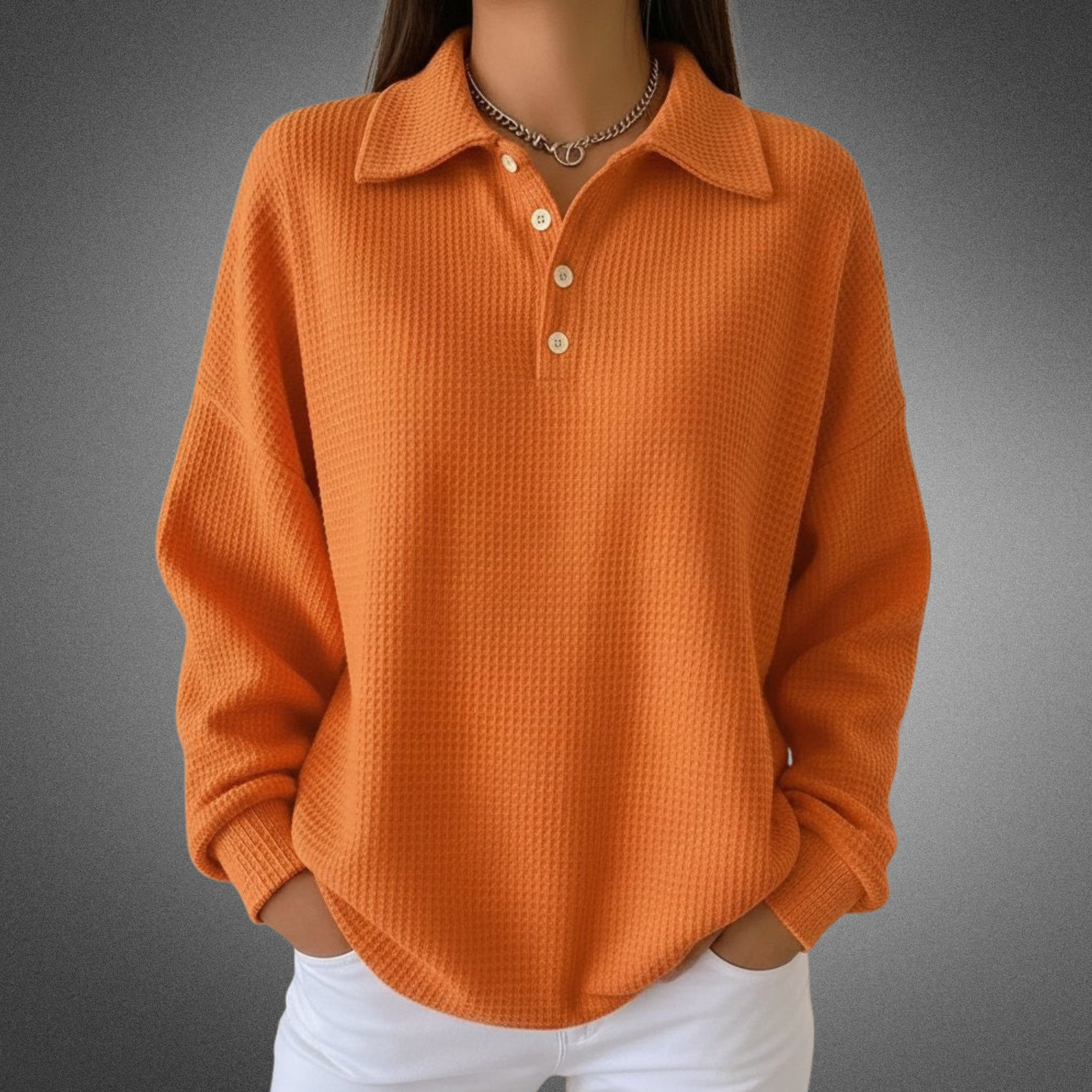 Ava | Soft Knit Polo Sweater