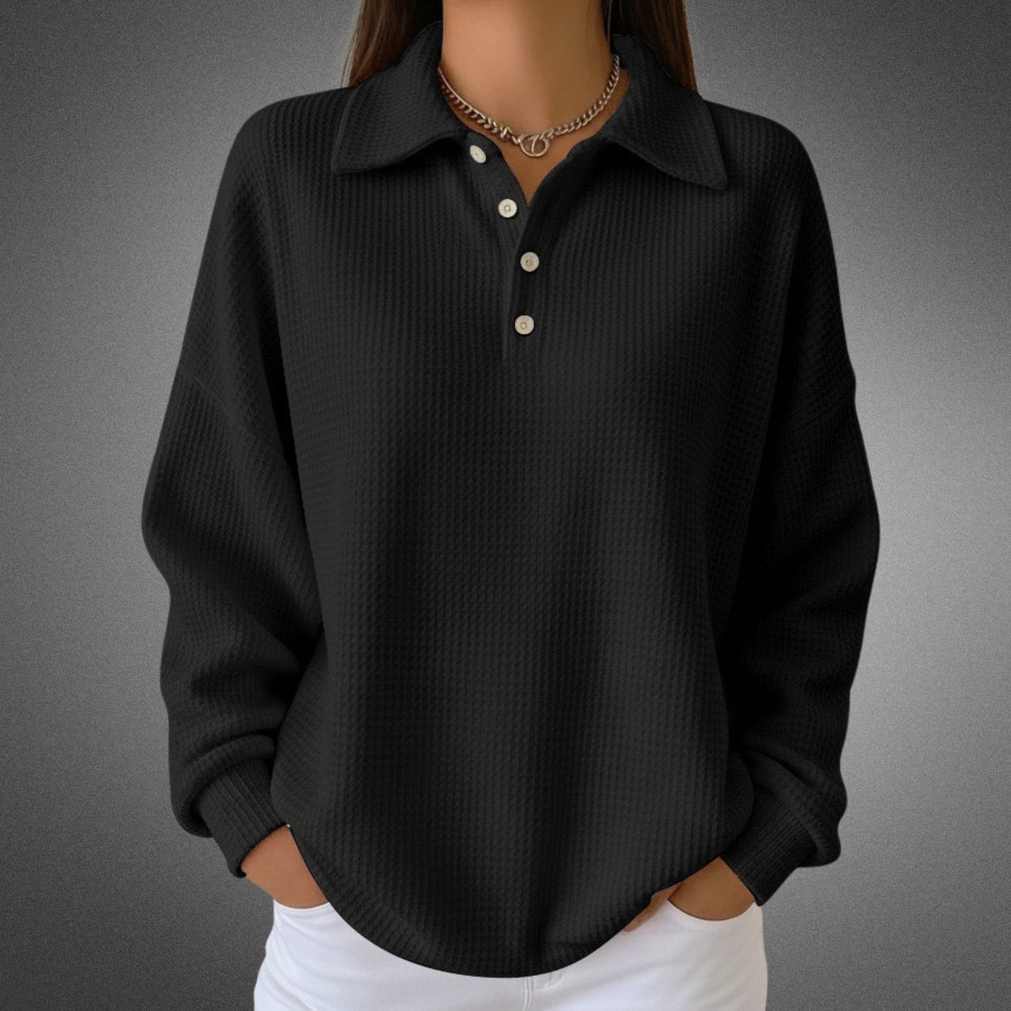 Ava | Soft Knit Polo Sweater