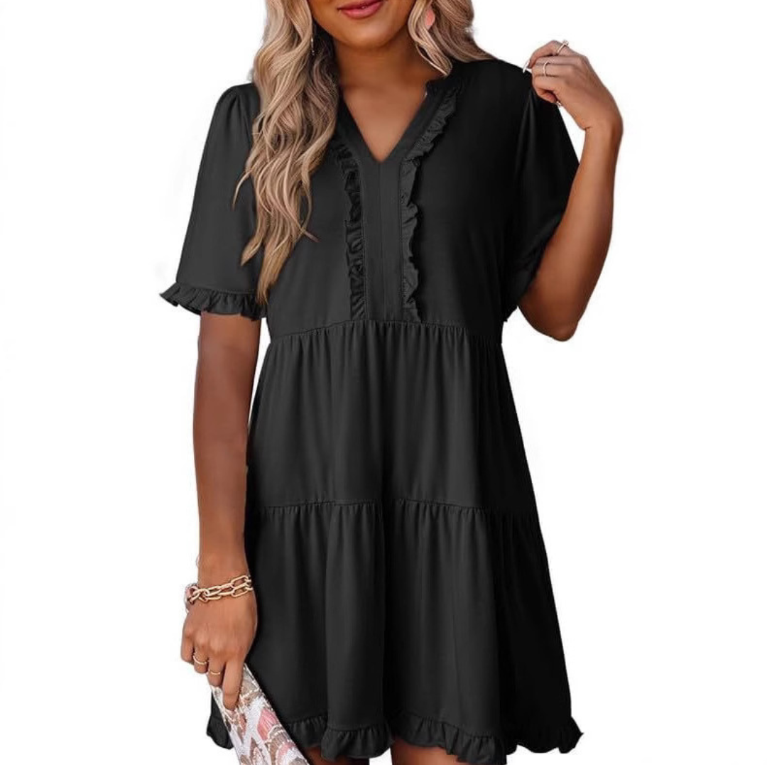 Tess™ - Casual V-Neck Mini Dress