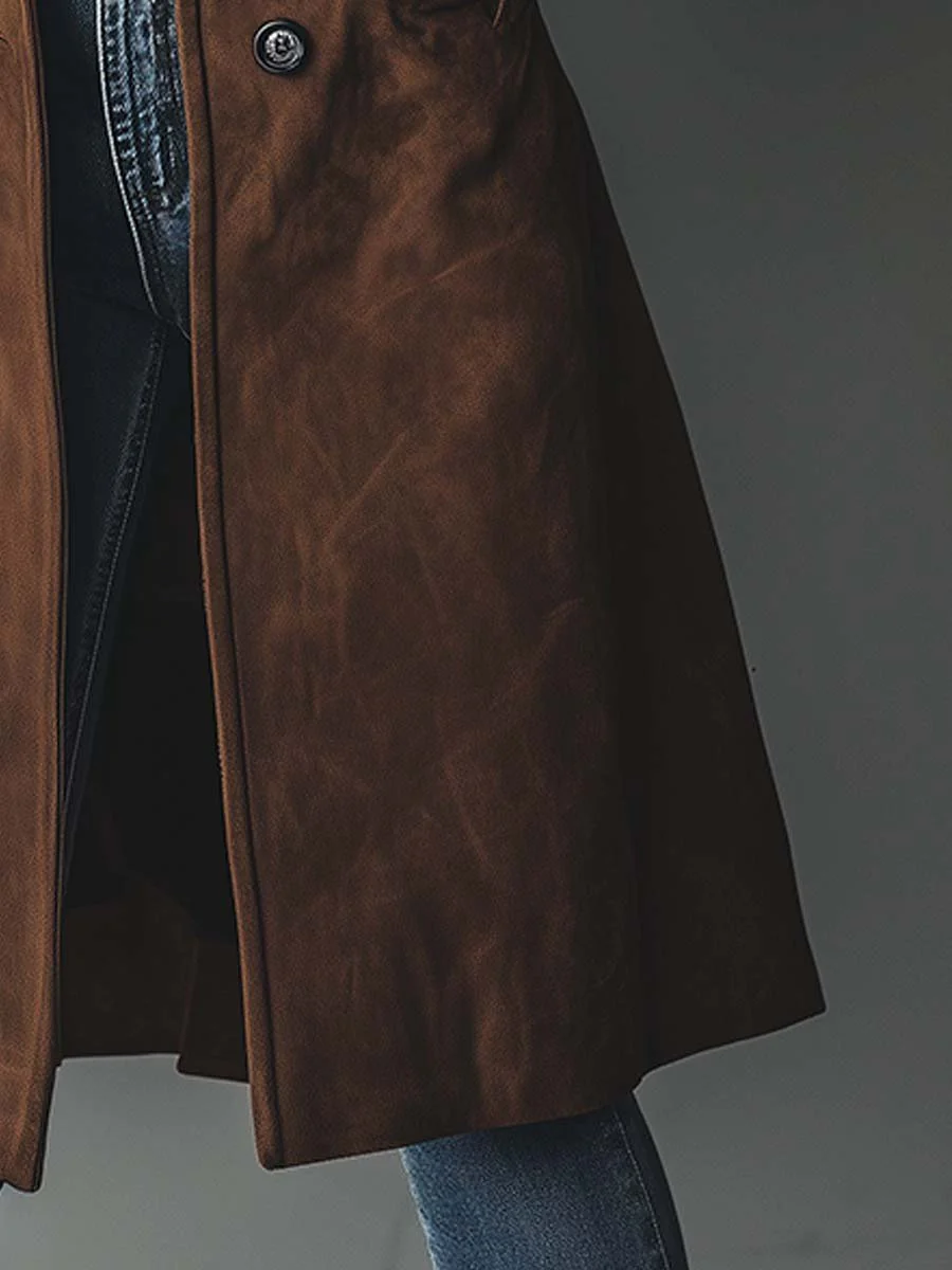 Taylor™ | Luxe Suede Longline Trench Coat