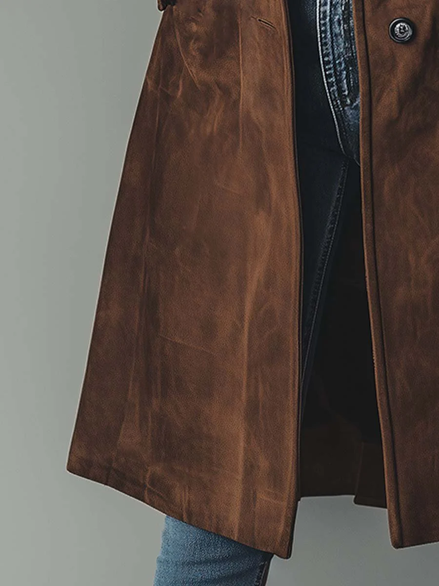 Taylor™ | Luxe Suede Longline Trench Coat