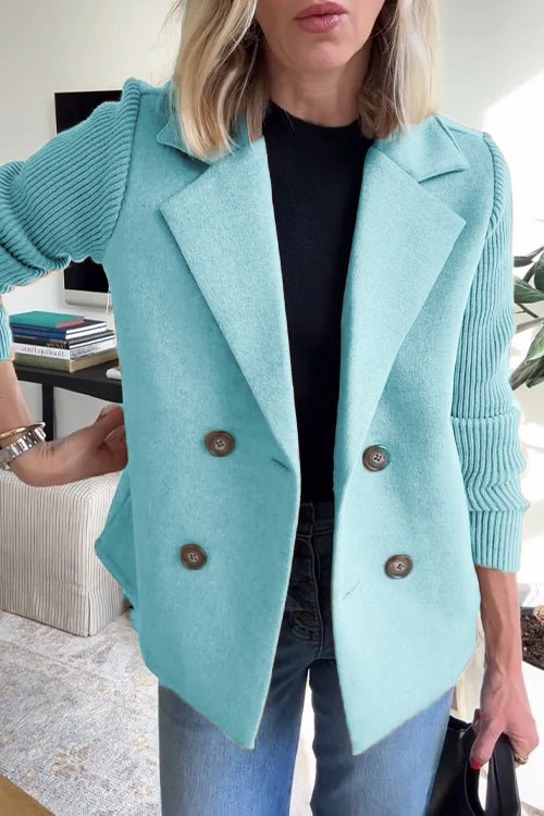 Amora | Elegant Blazer with Knitted Sleeves
