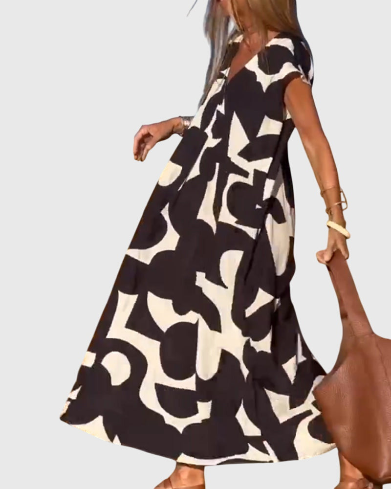 Clementine - Casual V-Neck Dress