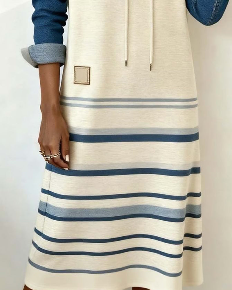 Marise | Striped Knit Hoodie Dress