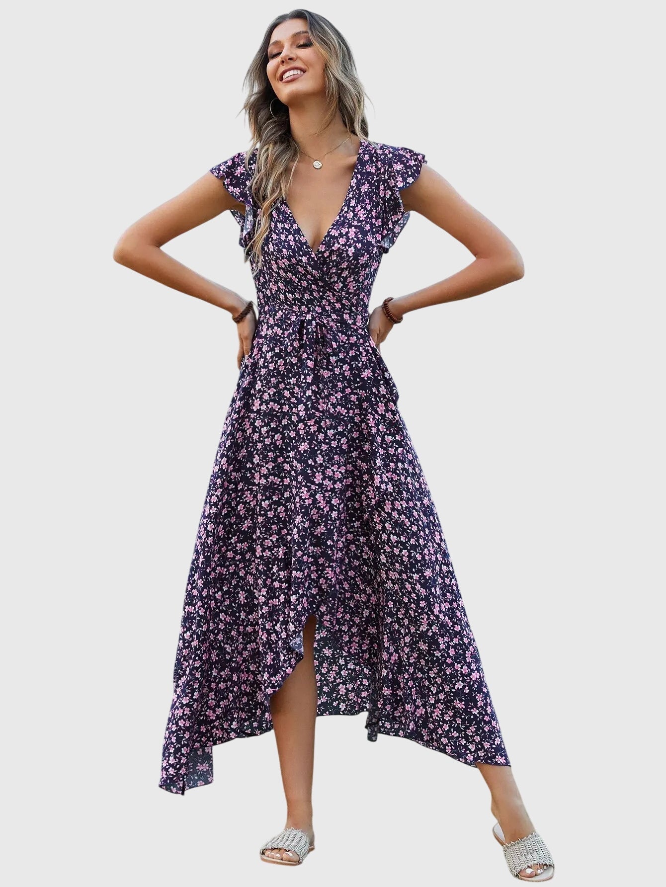 Adele - Sleeveless Floral Dress