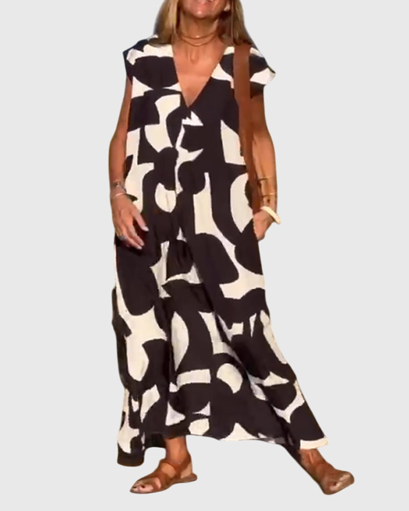 Clementine - Casual V-Neck Dress