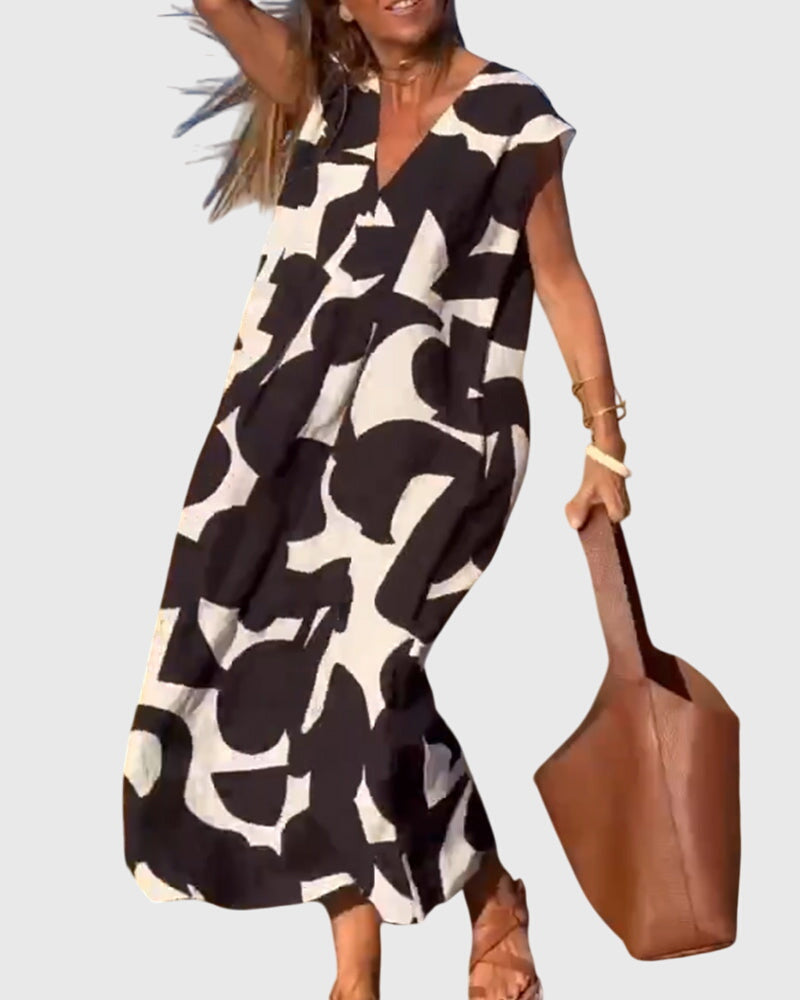 Clementine - Casual V-Neck Dress