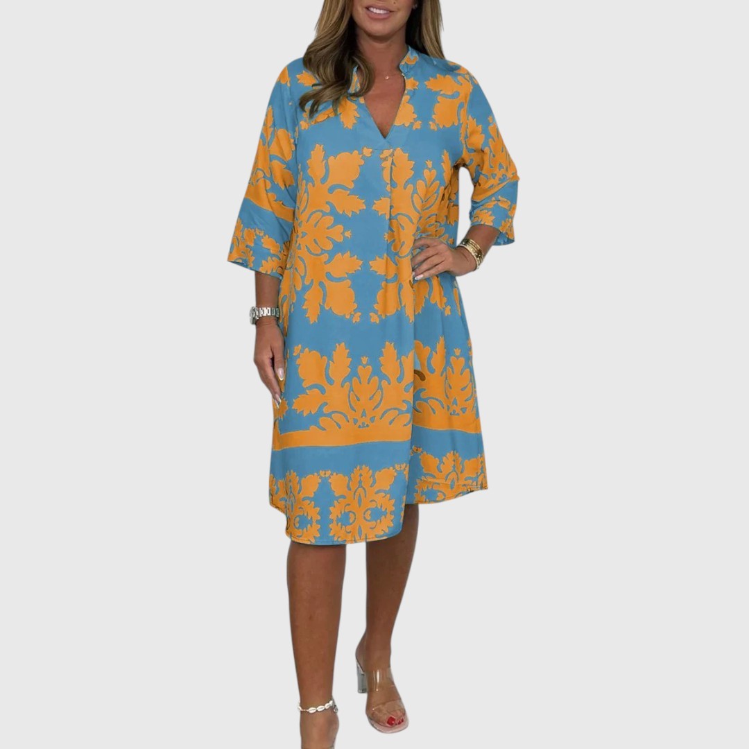 Ayse - Elegant Printed Midi Dress
